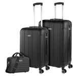 ITACA - SHard Shell Suitcase Set of 2-4 Wheel ABS Luggage Sets 3 Piece with Combination Lock - Resistant and Lightweight Hard Suitcase Set in Medium and Large 771116B, Black