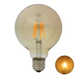 G95 E27 4W Retro Edison Golden Filament LED Bulbs Antique Vintage Style Light, Not Dimmable, Warm White 2300K, 300LM, 30W Incandescent Replacement, AC220-240V