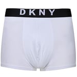 DKNY Men's Men's Boxer Shorts | Soft to Touch Cotton With Elasticated Waistband Men s DKNY Trunks NEW YORK Designer Underwear for Men Pack of 3 White, White, UK