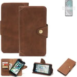 Wallet Case for Nokia C32 Protective Cover Cell Phone bag Brown