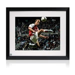Framed Dennis Bergkamp Signed Arsenal Photo: The Statue