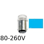 Blå LED signallampa T14x30 5lm Ba15d 0,4W 80-260V