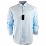 Men's Hugo Boss Plain Sky Blue Shirt Long Sleeve Size S M L Xl Xxl