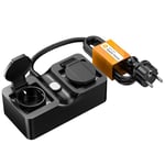 Refoss Multiprise Connectée Extérieure, Prise Connectée WiFi avec HomeKit, Prise Exterieure Etanche IP44 avec Alexa, 16A Double Prise Programmable avec Contrôle à Distance et Fonction de Temps, Type F