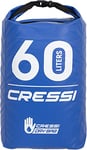Cressi Dry Bag Premium Sac à Dos 100% Étanche Imperméable-Flottant Haute Qualité Mixte, Bleu(Bleu/Back Pack), 60 L