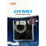 DYMO Dymo D1 Märktejp Flex Nylon 12mm, Svart På Vitt, 3.5m Rulle (s07