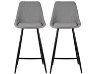 Tabouret de bar Lot de 2 Tabourets plan de travail Bari Gris clair