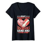 Womens In My Darkest Hour, I Reached For A Hand Found A Paw-------- V-Neck T-Shirt