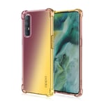 HAOYE Case for Oppo Find X2 Neo Case, Gradient Color Ultra-Slim Crystal Clear Anti Smudge Silicone Soft Shockproof TPU + Reinforced Corners Protection Phone Cover (Black/Gold)