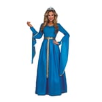 Kostume til voksne Blå Middelalder prinsesse Prinsesse (2 Dele) XXL