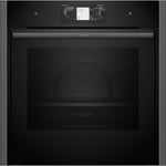 Neff N90 Slide & Hide Electric Single Oven with Steam - Black B64FT53G0B