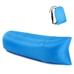 MARKOO Inflatable lounger Waterproof inflatable Sofa with Storage Bag Air Sofa lounger Hammock with Headrest Inflatable Couch Fit for Travelling, Camping,Pool and Beach (Blue)