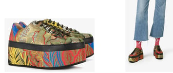 Gucci Icon Peggy Tiger Jacquard Platform Trainers Sneakers Shoes Trainers 35