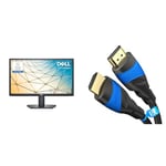 Dell SE2222H 21.5 Inch Full HD Monitor, 60Hz, VA, HDMI, VGA, 3 Year Warranty, Black & HDMI Cable 8K / 4K – 3m – with A.I.S Shielding – Designed in Germany – CableDirect