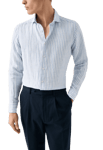 Eton Linne Twill-skjorta Contemporary Fit Blå