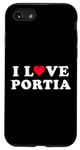 Coque pour iPhone SE (2020) / 7 / 8 I Love Portia Nom assorti pour petite amie et petit ami Portia