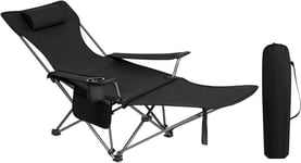Rootz Ultimate Outdoor Folding Chair - Justerbar däcksstol - Bärbar fiskestol - Mångsidig, hållbar, lätt - 600D Oxford-tyg - 115 cm x 88,5 cm x 84 cm