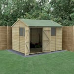 Forest Garden Beckwood Shiplap Pressure Treated 10x8 Reverse Apex Shed with Double Door (Installation Included)
