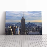 Big Box Art Canvas Print Wall Art Empire State Building New York City Skyline (4) | Mounted & Stretched Box Frame Picture | Home Decor for Kitchen, Living Room, Bedroom, Multi-Colour, 20x14 Inch