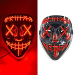 Stil 1 - Halloween LED-mask, Purge Mask, DJ-kostym, neonljus, Luminous Mask, glöd i mörkret