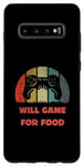 Coque pour Galaxy S10+ Will Game for Food Manette de jeu rétro colorée