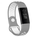 Fitbit Charge 3 breathable bi-color silicone watch band - Grey / White