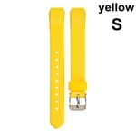 Silicone Wristband Smart Watch Strap Bracelet Yellow S