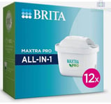 12 Pack BRITA Maxtra Pro All-in-1 Water Filter Jug Replacement Cartridges