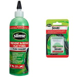 Slime - 473 ml/16 oz Non Toxic Eco Friendly Inner Tube Puncture Repair Sealant for Bicycles & 20053 Bike Skabs Patch Kit, for bike tube puncture repair, contains 6 patches and a metal scuffer