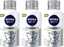 Pack of 3 NIVEA MEN Skin & Stubble Face Moisturiser for Sensitive 125ml 