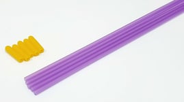 RC Receiver Wire Aerial Tube Protector Plastic Antenna Pipe Yellow Cap Purple x5