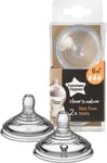 Tommee Tippee Closer to Nature Baby Bottle Teats, Breast-like, Anti-colic valve,
