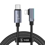 SiGN USB-C–Lightning Kaapeli 2m, 20W - Musta
