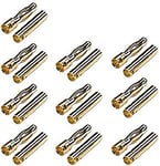 YUNIQUE GREEN-CLEAN-POWER - 4 mm Banana Connectors for RC Lipo Modeling Batteries | 10 Pairs, High Quality, Suitable for Connection to Car Radios and Drones, Gold, Metal