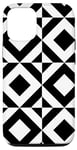 iPhone 15 Pro White Black Square Rectangle Art Deco Vintage Pattern Case