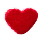 Faux Fur Area Rug,Heart Shaped Area Rug the Maker of Romance Super Soft Faux Fur Rug,Fluffy Rug for the Bedroom Sofa Floor (Red)