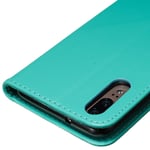 Gilding Butterfly Colorful Soft Leather Flip Wallet Phone Case Drop-proof 360 Phone Shell with Card Slot and Kickstand for Huawei P20 (Green)
