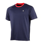 K-Swiss Men's Heritage Tee Classic Tennis Shirt, Navy, XS