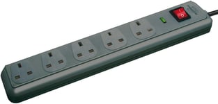 Brennenstuhl Eco-Line 13.500A extension socket with surge protection 5-way light grey 2m 05VV-F 3G1,25 *GB*