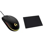 Logitech G203 LIGHTSYNC Gaming Mouse with Customizable RGB Lighting, 6 Programmable Buttons, Gaming & G240 Cloth Gaming Mouse Pad, Optimised for Gaming Sensors, Moderate Surface Friction
