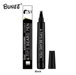 Bunee Beard Pen Filler for Men Black/Dark Brown Water-Resistant Beard Liner Pen
