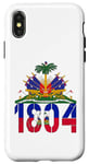 Coque pour iPhone X/XS Haïti Heritage Since 1804 Drapeau haïtien Jour Vintage