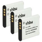 vhbw 3x Batterie compatible avec Ricoh GR III, Theta 360, WG-2, , HZ15, CX3, CX5, G900SE, CX4, G900, PX, CX6 appareil photo (600mAh, 3,6V, Li-ion)