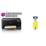 Epson EcoTank ET-2710 Print/Scan/Copy Wi-Fi, Cartridge Free Ink Tank Printer, Black & EcoTank 104 Yellow Ink Bottle