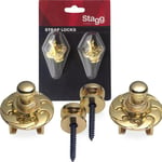 Stagg Guitar Strap Button and Lock Gold