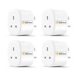 Smart Plug Works with Apple HomeKit Siri, Alexa, Google Home Refoss WiFi Smart Plug Socket with Energy Monitoring Wireless Remote Control Timer Plug No Hub Required 13A,4 Packs