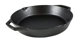 Lodge Pre-Seasoned Cast Iron Indoor and Outdoor Use. Induction Oven, Grill and Metal Utensil Safe Skillet Frying Pan with Dual Handles. Made in The USA. 30.4 cm/12 inch, Black, 12-Inch