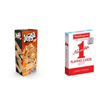 Hasbro Gaming Jenga Classic, children's game that promotes the speed of reaction, from 6 years & Waddingtons%22Number 1%22 Playing Cards(Red & Blue colours)