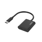 HAMA USB-C lyd-/ladeadapter 2-i-1 4047443437228