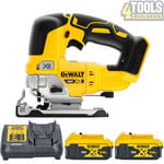 DeWalt DCS334 18V Brushless Top Handle Jigsaw With 2 x 5.0Ah Batteries & Charger